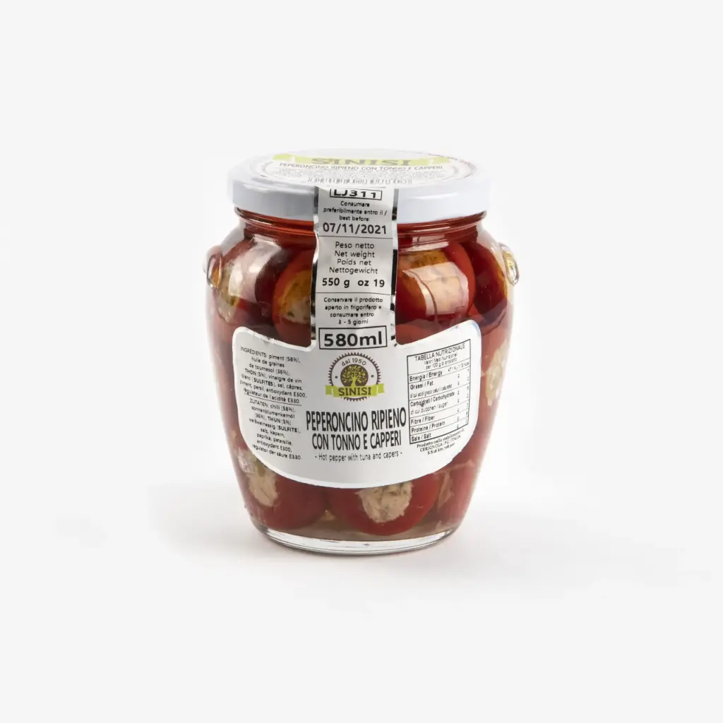 Peperoni Ripieni con Tonno e Capperi 580 gr.